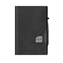 Cargar imagen en el visor de la galería, TARJETERO Y MONEDERO TRU VIRTU® CLICK & SLIDE NAPPA, BLACK
