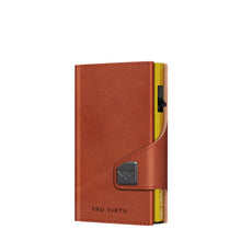 Cargar imagen en el visor de la galería, TARJETERO TRU VIRTU® CLICK & SLIDE FLORENCE, COGNAC GOLD