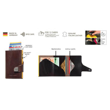 Cargar imagen en el visor de la galería, TARJETERO TRU VIRTU® CLICK & SLIDE FLORENCE, BROWN GOLD