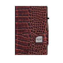 Cargar imagen en el visor de la galería, TARJETERO TRU VIRTU® CLICK & SLIDE, CROCO BROWN SILVER