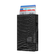 Cargar imagen en el visor de la galería, TARJETERO TRU VIRTU® CLICK & SLIDE, CROCO BLACK