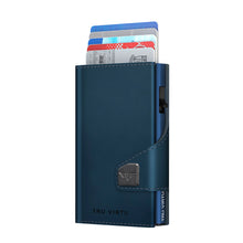 Cargar imagen en el visor de la galería, TARJETERO TRU VIRTU® CLICK & SLIDE BLUE NAVY, MATT TITAN
