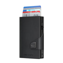 Cargar imagen en el visor de la galería, TARJETERO TRU VIRTU® CLICK & SLIDE VEGAN BIO APPLE, BLACK