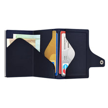 Cargar imagen en el visor de la galería, TARJETERO TRU VIRTU® CLICK & SLIDE VEGAN BIO APPLE, BLUE SILVER