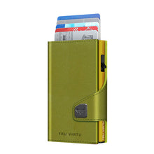 Cargar imagen en el visor de la galería, TARJETERO TRU VIRTU® CLICK & SLIDE VEGAN BIO APPLE, GREEN GOLD