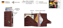 Cargar imagen en el visor de la galería, CARTERA DOBLE TRU VIRTU® DOUBLEWALLET CLICK & SLIDE CROCO BROWN