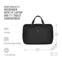 Cargar imagen en el visor de la galería, MALETIN VICTORINOX WERKS TRAVELER WEEKENDER, NEGRO 653652