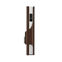 Cargar imagen en el visor de la galería, TARJETERO Y MONEDERO TRU VIRTU® CLICK &amp; SLIDE NAPPA, BROWN SILVER
