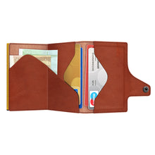 Cargar imagen en el visor de la galería, TARJETERO TRU VIRTU® CLICK &amp; SLIDE FLORENCE, COGNAC GOLD
