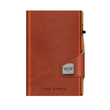 Cargar imagen en el visor de la galería, TARJETERO TRU VIRTU® CLICK &amp; SLIDE FLORENCE, COGNAC GOLD
