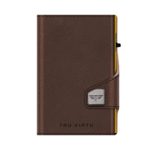 Cargar imagen en el visor de la galería, TARJETERO TRU VIRTU® CLICK &amp; SLIDE FLORENCE, CHOCOLATE GOLD

