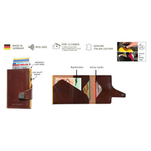 Cargar imagen en el visor de la galería, TARJETERO TRU VIRTU® CLICK &amp; SLIDE FLORENCE, CHOCOLATE GOLD
