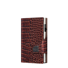 Cargar imagen en el visor de la galería, TARJETERO TRU VIRTU® CLICK &amp; SLIDE, CROCO BROWN SILVER
