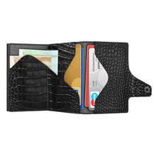 Cargar imagen en el visor de la galería, TARJETERO TRU VIRTU® CLICK &amp; SLIDE, CROCO BLACK
