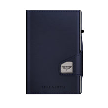 Cargar imagen en el visor de la galería, TARJETERO TRU VIRTU® CLICK &amp; SLIDE VEGAN BIO APPLE, BLUE SILVER
