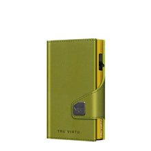 Cargar imagen en el visor de la galería, TARJETERO TRU VIRTU® CLICK &amp; SLIDE VEGAN BIO APPLE, GREEN GOLD
