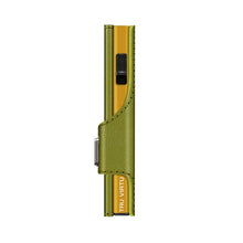 Cargar imagen en el visor de la galería, TARJETERO TRU VIRTU® CLICK &amp; SLIDE VEGAN BIO APPLE, GREEN GOLD
