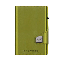 Cargar imagen en el visor de la galería, TARJETERO TRU VIRTU® CLICK &amp; SLIDE VEGAN BIO APPLE, GREEN GOLD
