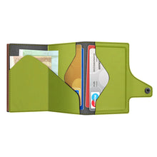 Cargar imagen en el visor de la galería, TARJETERO TRU VIRTU® CLICK &amp; SLIDE VEGAN BIO APPLE, BROWN / GREEN
