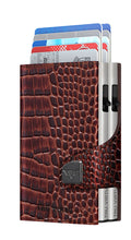 Cargar imagen en el visor de la galería, CARTERA DOBLE TRU VIRTU® DOUBLEWALLET CLICK &amp; SLIDE CROCO BROWN
