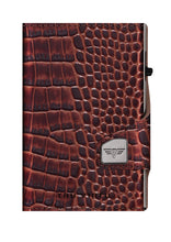 Cargar imagen en el visor de la galería, CARTERA DOBLE TRU VIRTU® DOUBLEWALLET CLICK &amp; SLIDE CROCO BROWN
