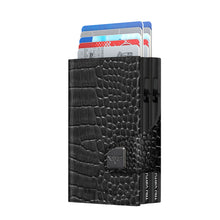 Cargar imagen en el visor de la galería, CARTERA DOBLE TRU VIRTU® DOUBLEWALLET CLICK &amp; SLIDE CROCO, BLACK
