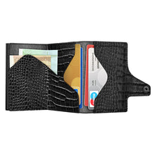 Cargar imagen en el visor de la galería, CARTERA DOBLE TRU VIRTU® DOUBLEWALLET CLICK &amp; SLIDE CROCO, BLACK
