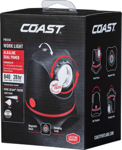 LINTERNA COAST PM550 DUAL POWER WORK LIGTH, 840 LUMENES, NEGRA 30365