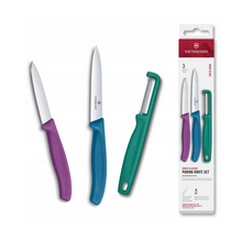 Cargar imagen en el visor de la galería, SET DE CUCHILLOS VICTORINOX PARA LEGUMBRES CON PELADOR, 3 PIEZAS, 6.7116.33C1
