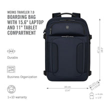 Cargar imagen en el visor de la galería, MORRAL VICTORINOX WERKS TRAVELER BOARDING BACKPACK, AZUL 653651
