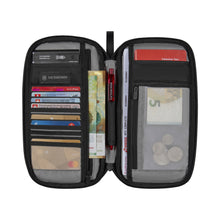 Cargar imagen en el visor de la galería, PORTA DOCUMENTOS DE VIAJE VICOTRINOX CON PROTECCION RFID, NEGRO 610597
