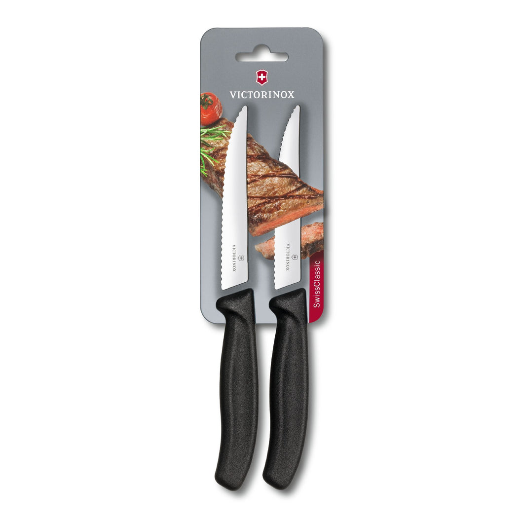 CUCHILLO DE MESA STEAK VICTORINOX X2 SC, NEGRO 6.7933.12B